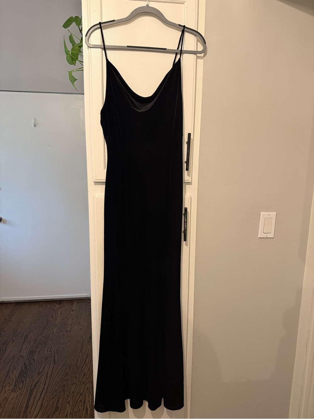 Lulu's Black Slip Maxi Dress with Cowl Neck